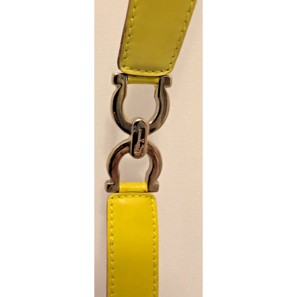 Salvatore Ferragamo Belt Women\'s Double Gancini Yellow/Green Gradient 6548 rare main image 7
